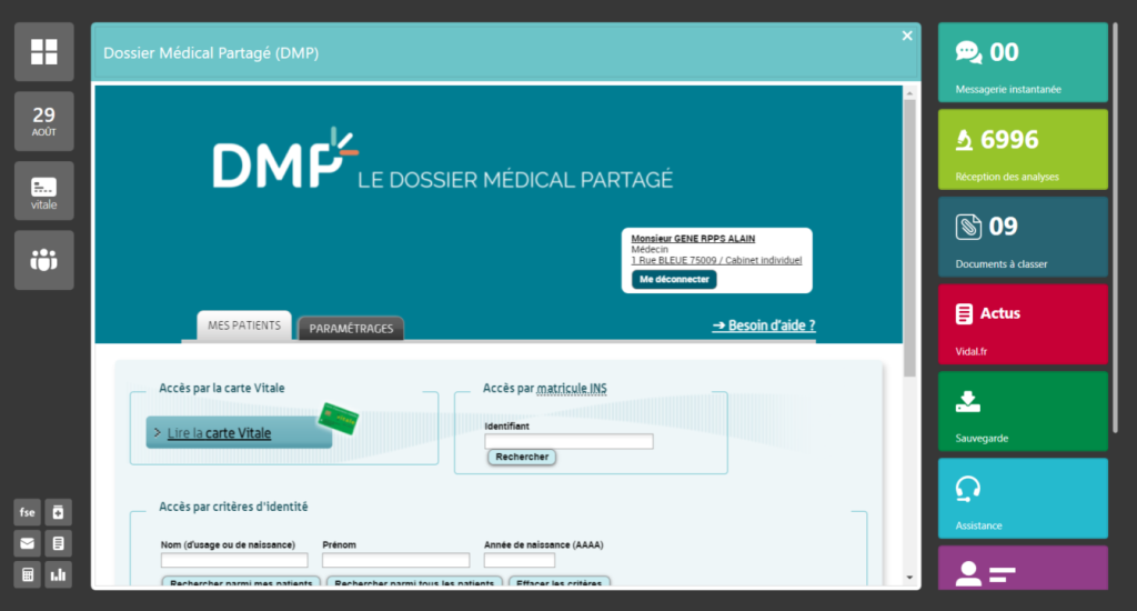 DrSante Capture d'Ecran I Fonctionnalité I DMp
