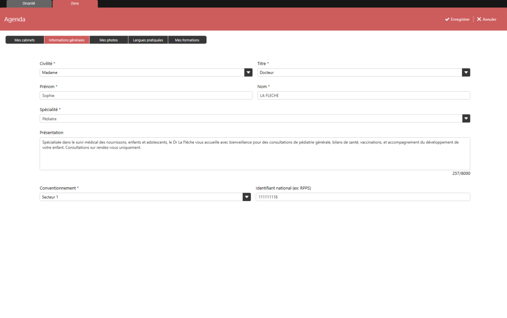 Rubrique - Informations générales
