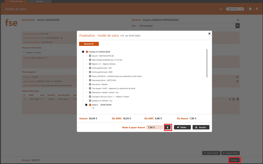 Créer une FSE avec Carte Vitale 2