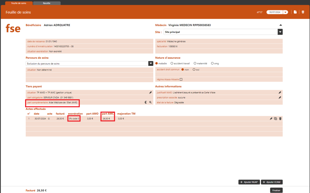 Créer une FSE spécifique en AME 1