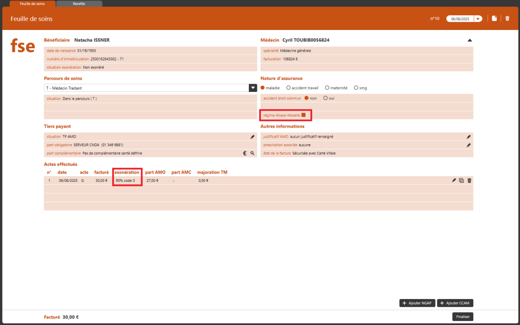 Créer une FSE spécifique en Régime local (Alsace Moselle) 1
