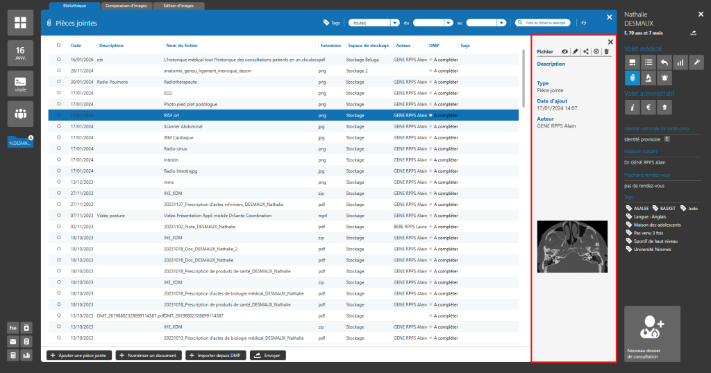 Gérer comparer et annoter les pièces jointes dans le dossier patient