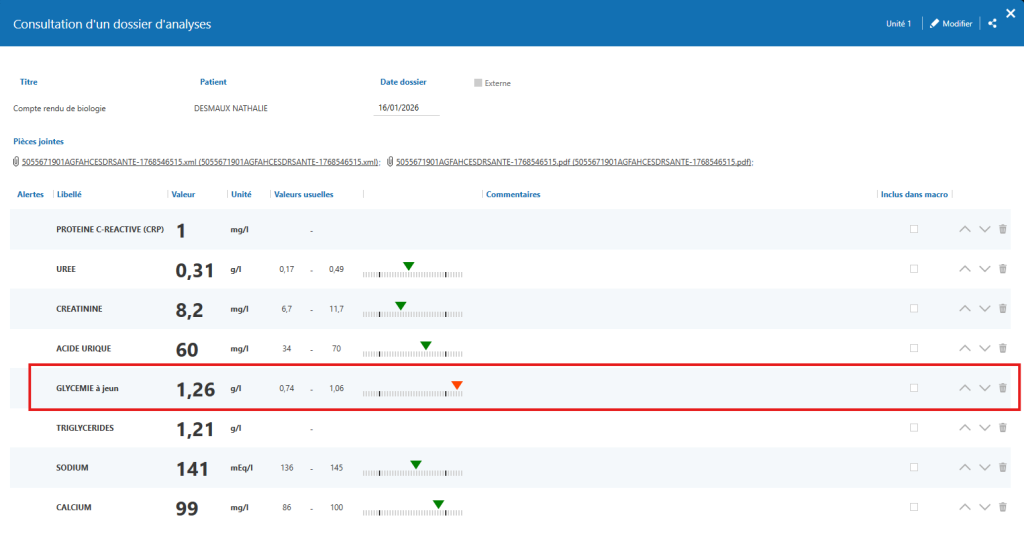 Gérer un dossier d’analyse import visualisation et saisie manuelle