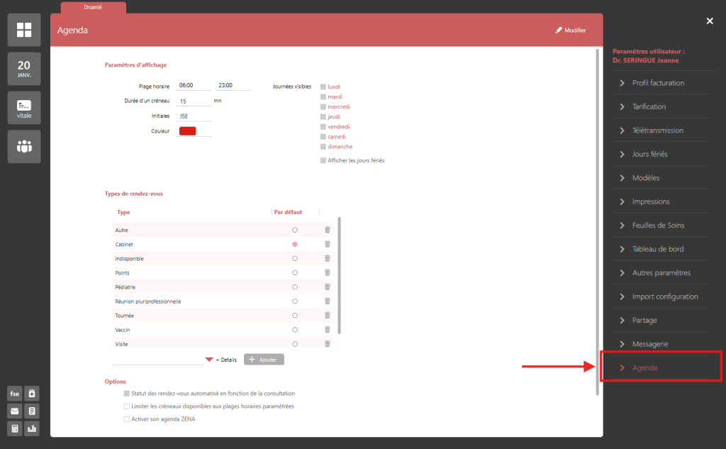Parametrer mon agenda pas a pas