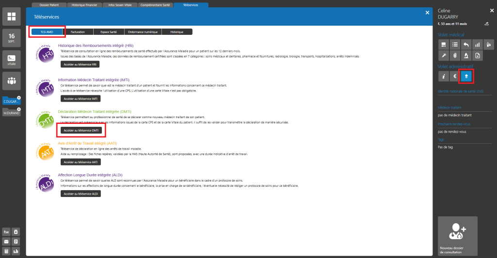 Réaliser une « Déclaration médecin traitant intégrée » (DMTi)