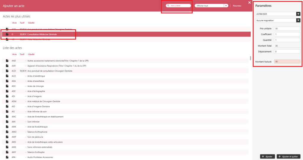 détails de l'acte devis