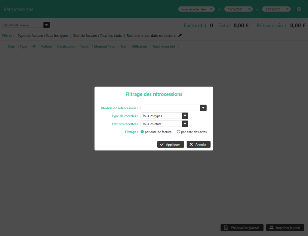 filtrage des rétrocessions