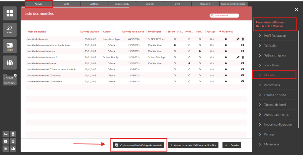 Personnaliser l’affichage des mesures dans le dossier patient