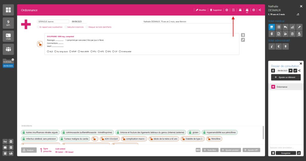 Prévisualiser et imprimer vos ordonnances