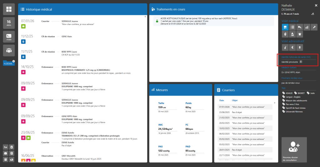 Qualifier l’Identité Nationale de Santé (INS) de mes patients