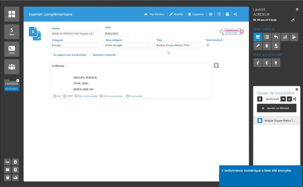 Réaliser une ordonnance numérique