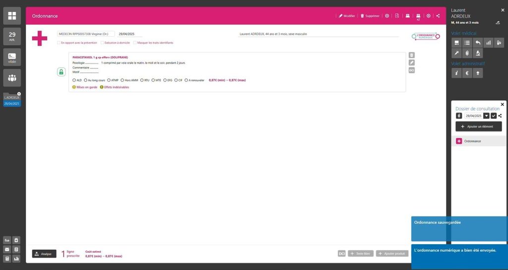 Réaliser une ordonnance numérique