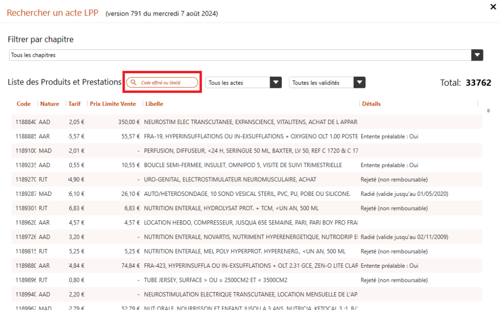 recherche d'acte lpp