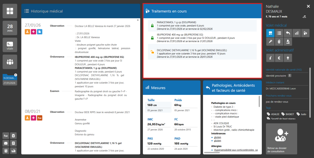 Suivre et renseigner les traitements en cours