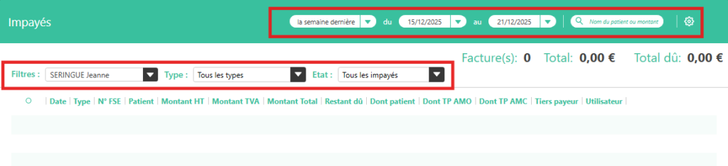 accéder aux impayés